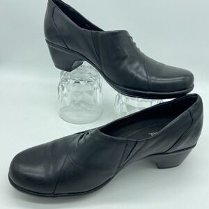 Clarks Women's Size 7M "Wyld Foxtrot" 84116 Leather Slip-Ons w/Ruching